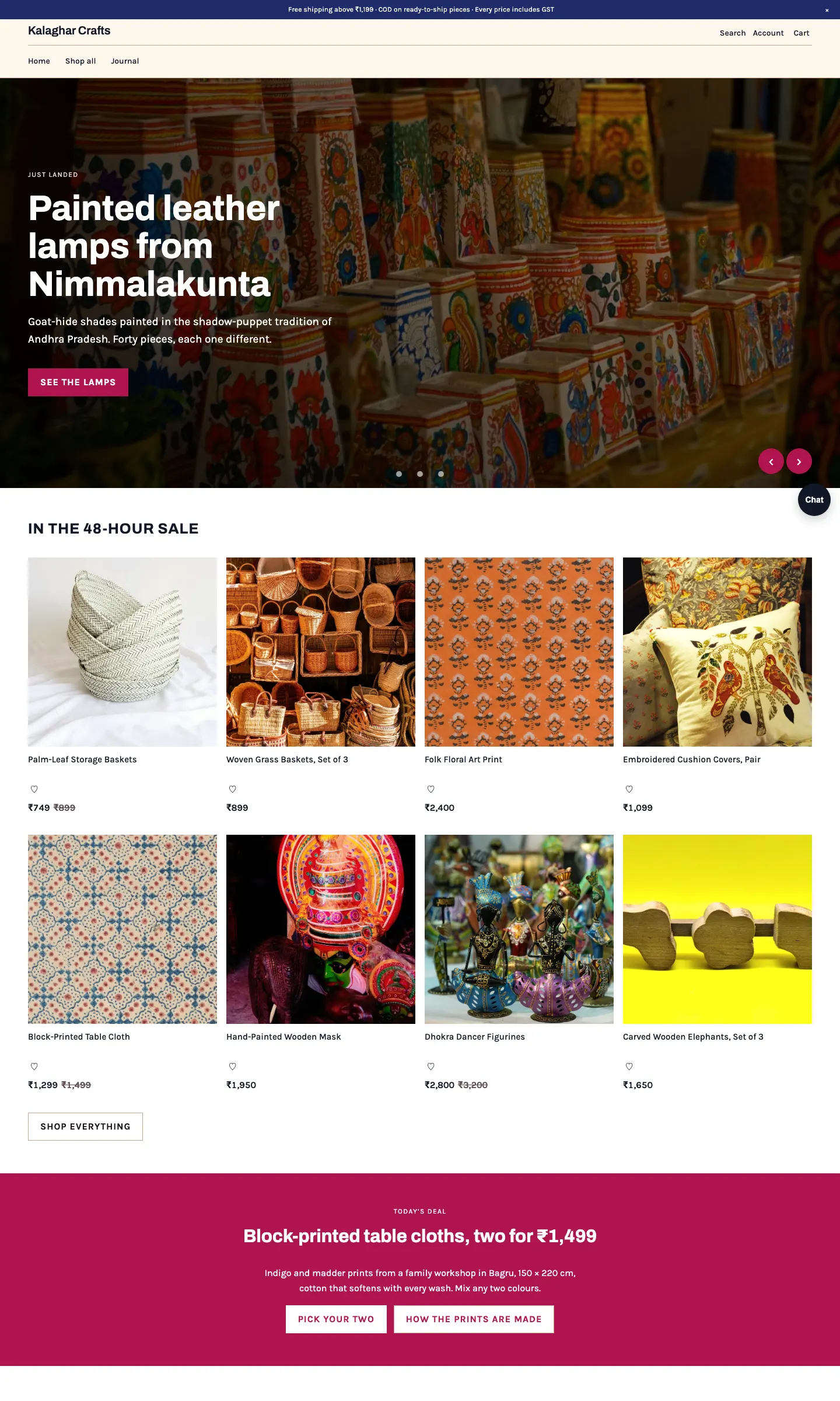 The Mosaic storefront theme with sample products